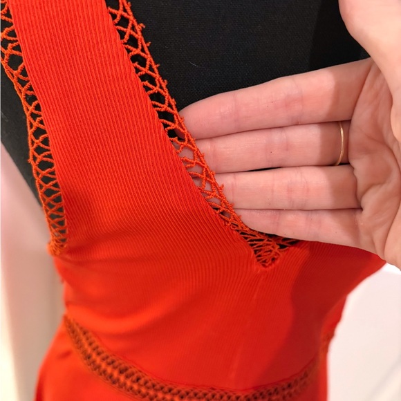 Free People Elegant Fit and Flare V Neck Dress Size 4 - Picture 2 of 7